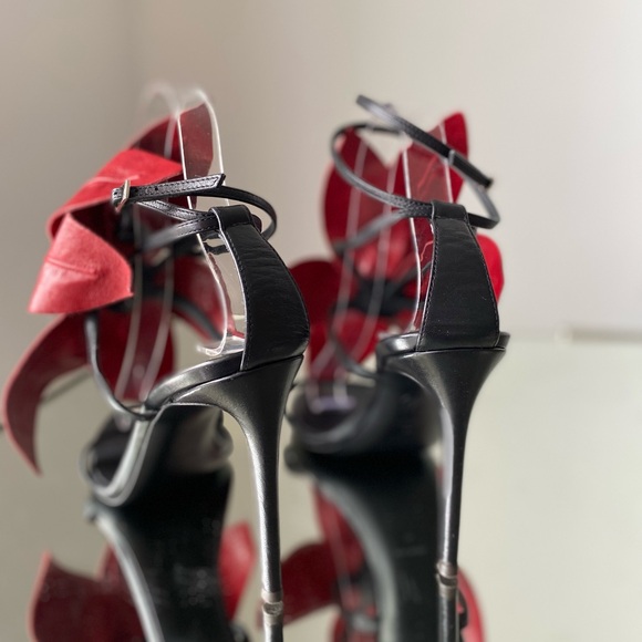 New GIUSEPPE ZANOTTI Floral-appliquéd Leather lilium Sandals Red 38 $1,895 - Picture 10 of 13